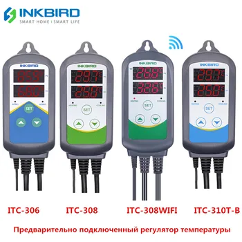 Inkbird 5 типов цифрового термостата с вилкой ЕС, предварительно подключенный регулятор температуры 220 В с выходом на нагрев/охлаждение