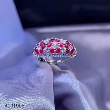 KJJEAXCMY бутик ювелирных изделий из стерлингового серебра 925 пробы, инкрустированный натуральным рубином, женское роскошное кольцо поддержка обнаружения