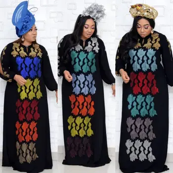 летнее сексуальное африканское женское платье с круглым вырезом и длинным рукавом размера плюс 2020